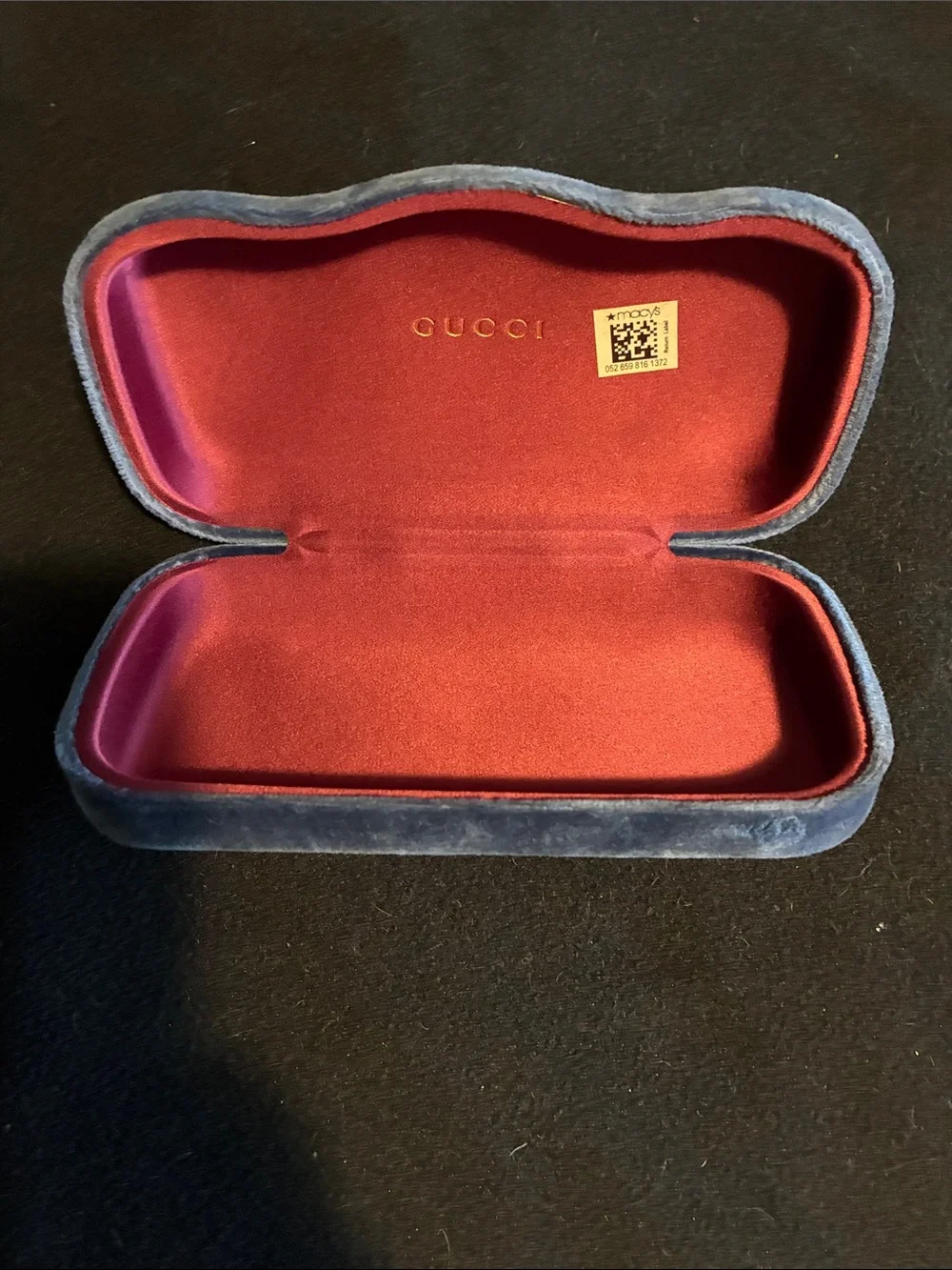 Gucci Blue Velvet Case with Navigator Shape Sunglasses
